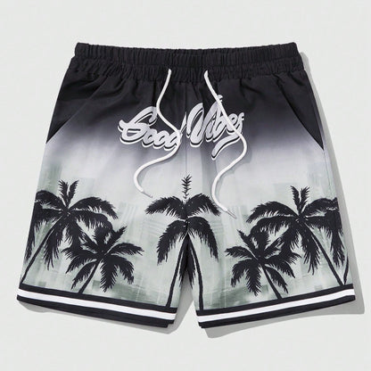 Men's Street Life Coconut Tree Print Shorts