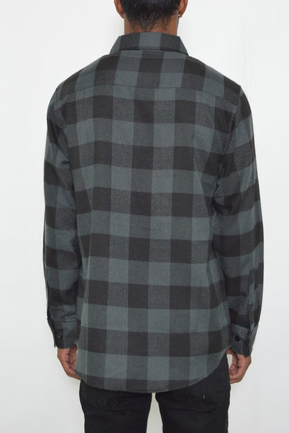 Checkered Long Sleeve Flannel Shirt