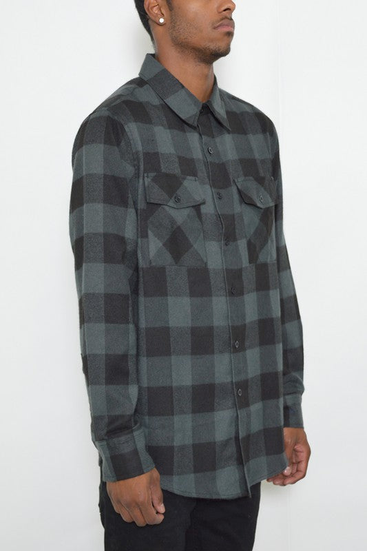 Checkered Long Sleeve Flannel Shirt