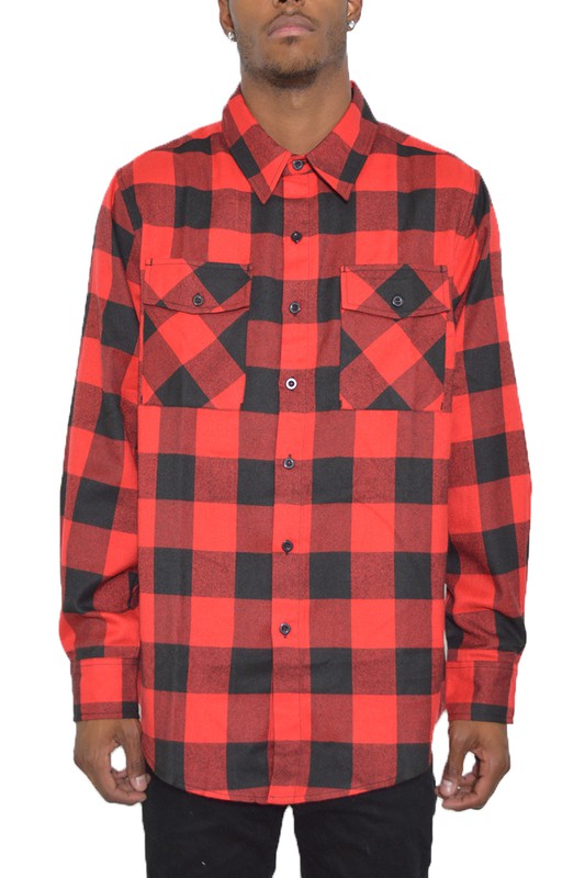 Checkered Long Sleeve Flannel Shirt