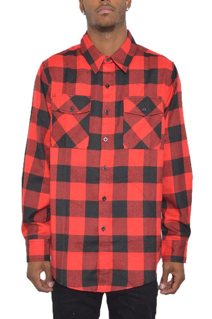 Checkered Long Sleeve Flannel Shirt