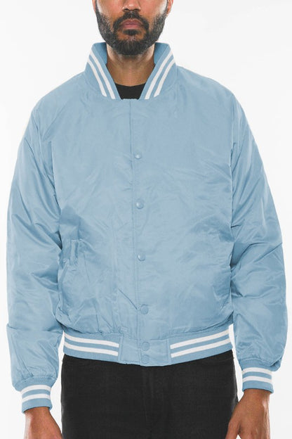 Men's Polyester Windbreaker Winter Bomber Jacket