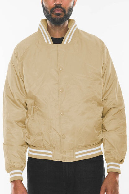 Men's Polyester Windbreaker Winter Bomber Jacket