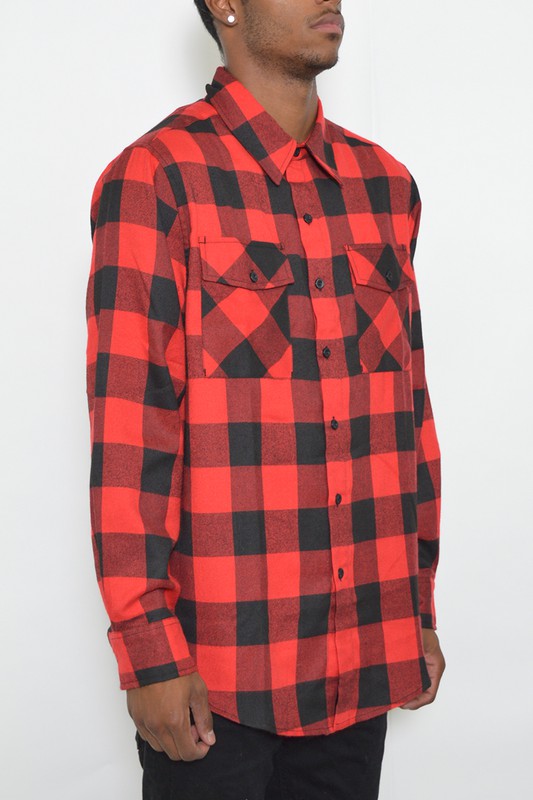 Checkered Long Sleeve Flannel Shirt