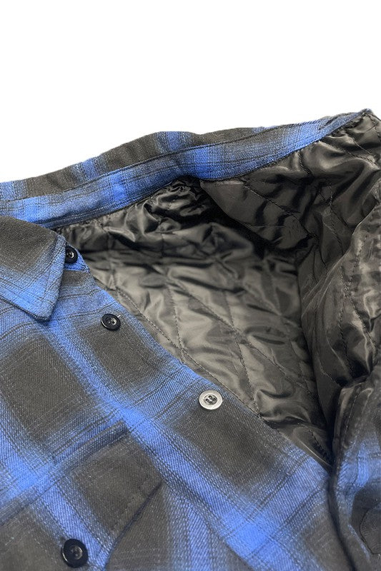 Mens Quilted Padded Flannel