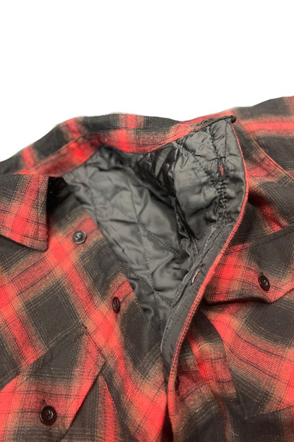 Mens Quilted Padded Flannel