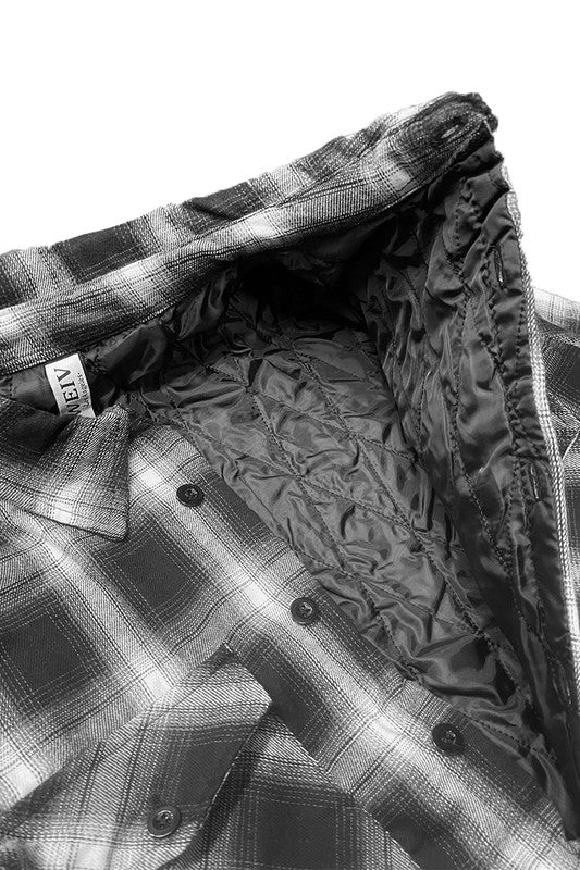 Mens Quilted Padded Flannel