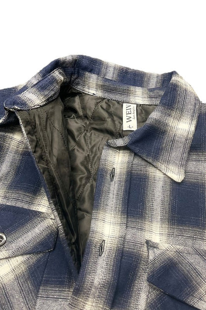 Mens Quilted Padded Flannel