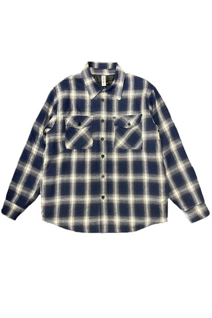 Mens Quilted Padded Flannel