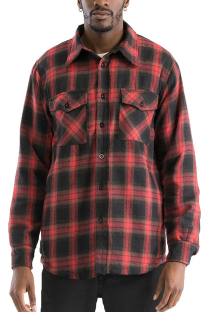 Mens Quilted Padded Flannel