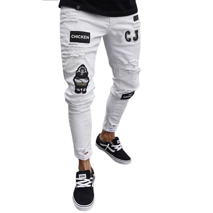 Mens Destroyed Straight Style Denim