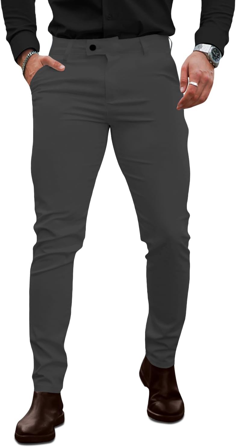 Mens Slim Fit Stretch Formal Pants for Men DamaniBrand Mens Slim Fit Stretch Formal Pants for Men DamaniBrand