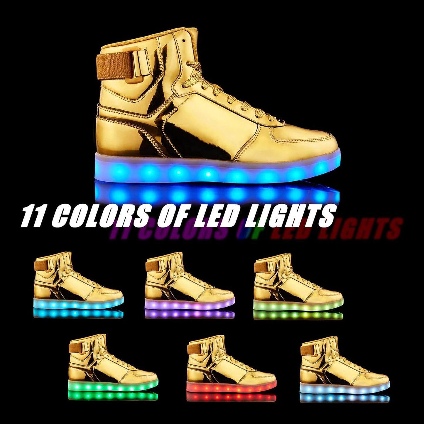 High Top USB Rechargeable Glowing Luminous Shoes