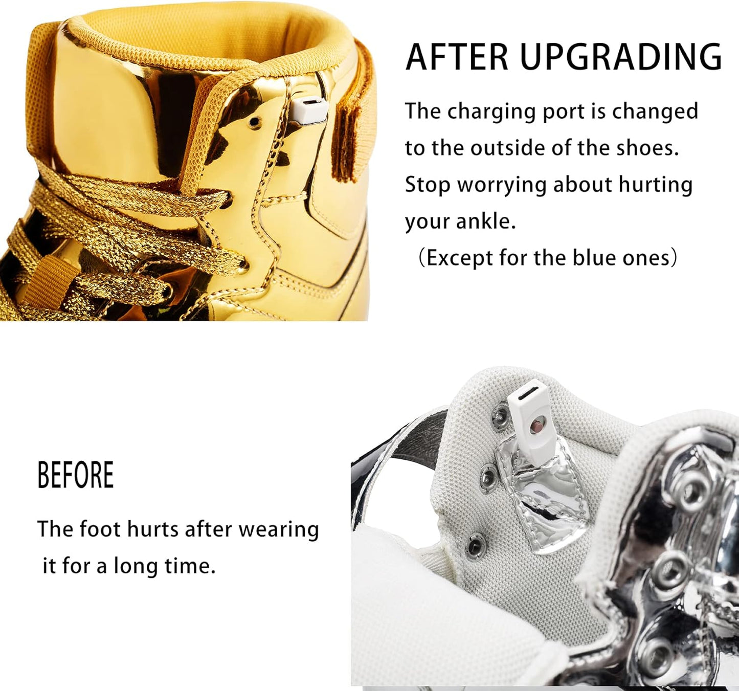High Top USB Rechargeable Glowing Luminous Shoes