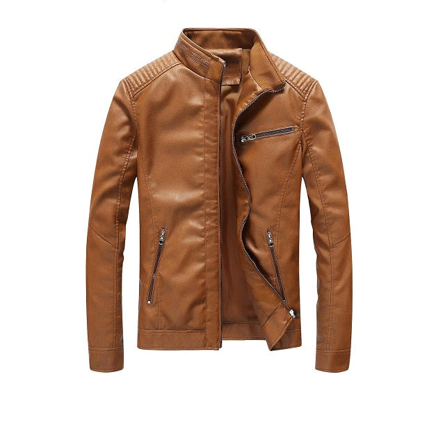 Men's Slim Fit Leather Lightweight Motorcycle Jacket