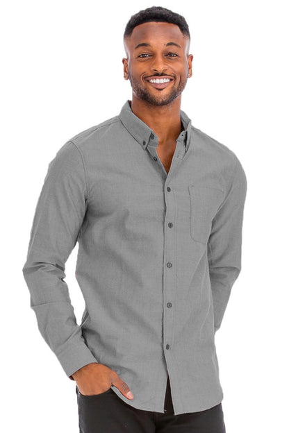 Men's Casual Long Sleeve  Solid Color Button Down Shirts