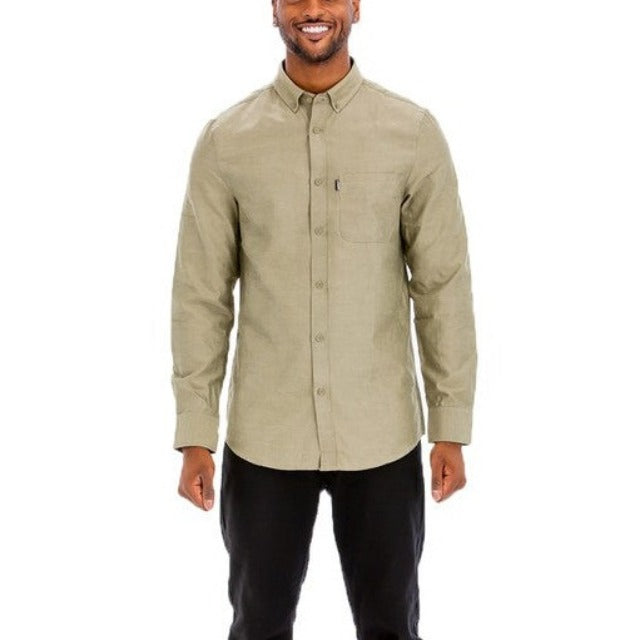 Men's Casual Solid Color Long Sleeve Shirts