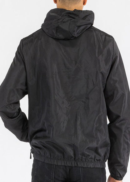 Solid Hooded Lightweight Windbreaker Jacket