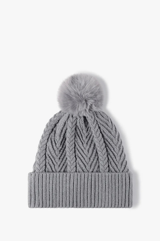 Cozy Cable Pom Pom Beanie Hat