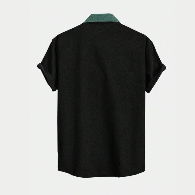 Men Color-Block Short Sleeve Shirt