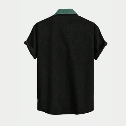 Men Color-Block Short Sleeve Shirt