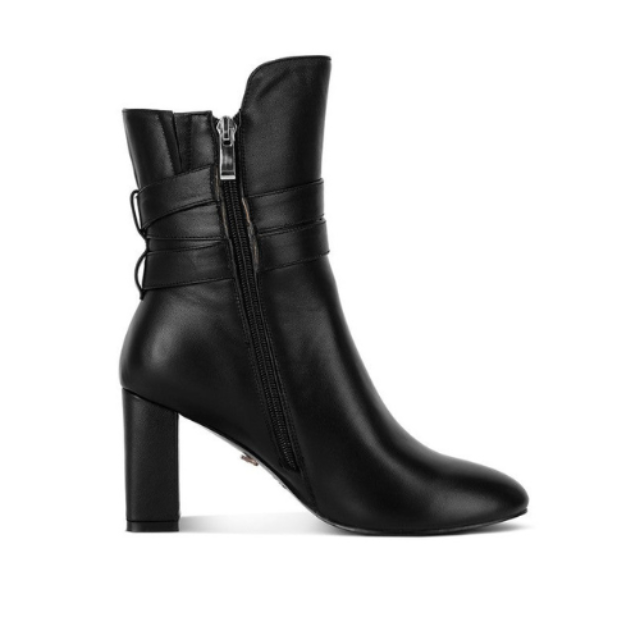 Women's Buckle Cobra Strap Leather Boots