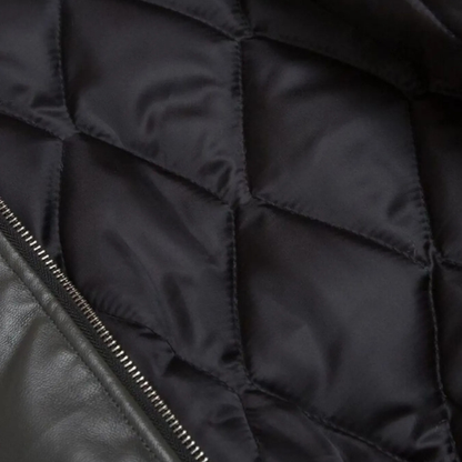 Men's Fur Hooded Contrast Bomber Jacket