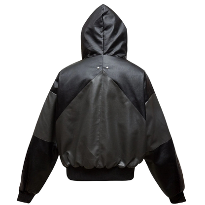 Men's Fur Hooded Contrast Bomber Jacket