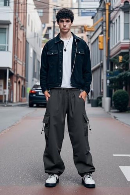 Men's Baggy Cargo Parachute Joggers