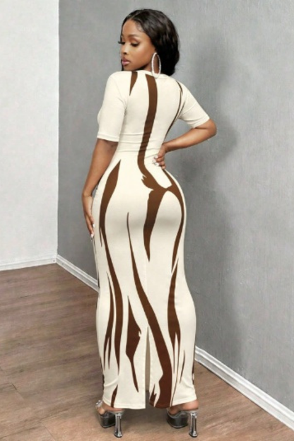 Women's Floral Print Bodycon Maxi Dress