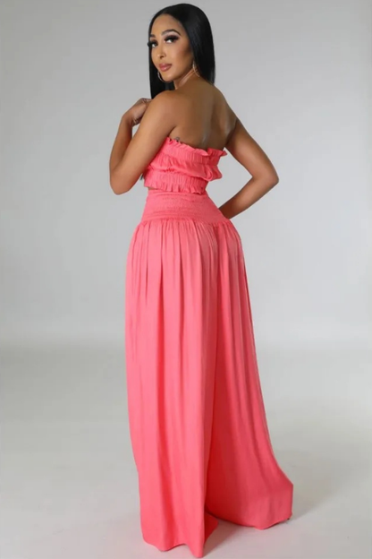 Women's Two Piece Bralette & Wide Leg Pants Set
