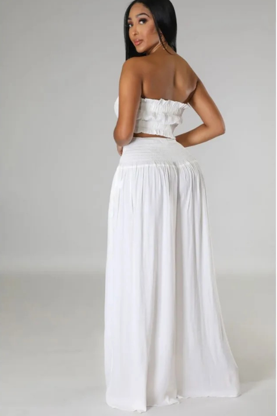 Women's Two Piece Bralette & Wide Leg Pants Set