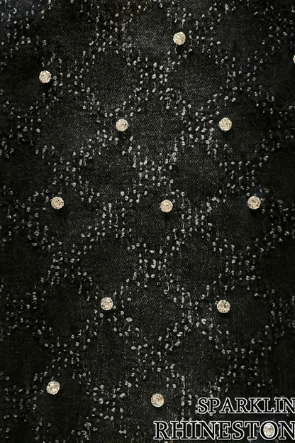 Men's Street Style Slim Fit Rhinestone Design Denim Jeans