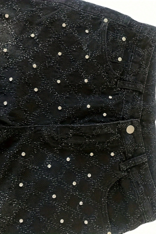 Men's Street Style Slim Fit Rhinestone Design Denim Jeans