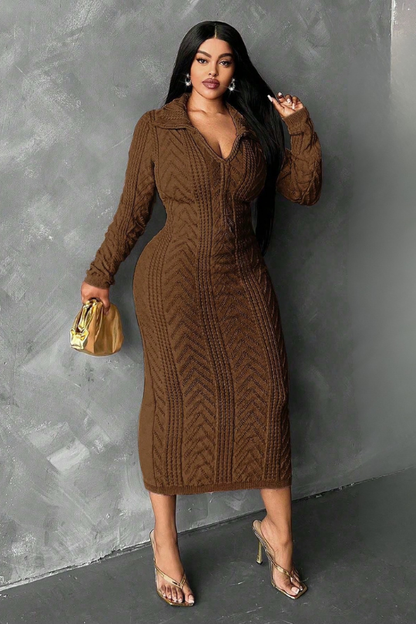 Plus Size Refined Curves Cable Knit Dress