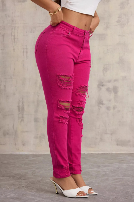 Women's Stylish Cotton Distressed Jeans