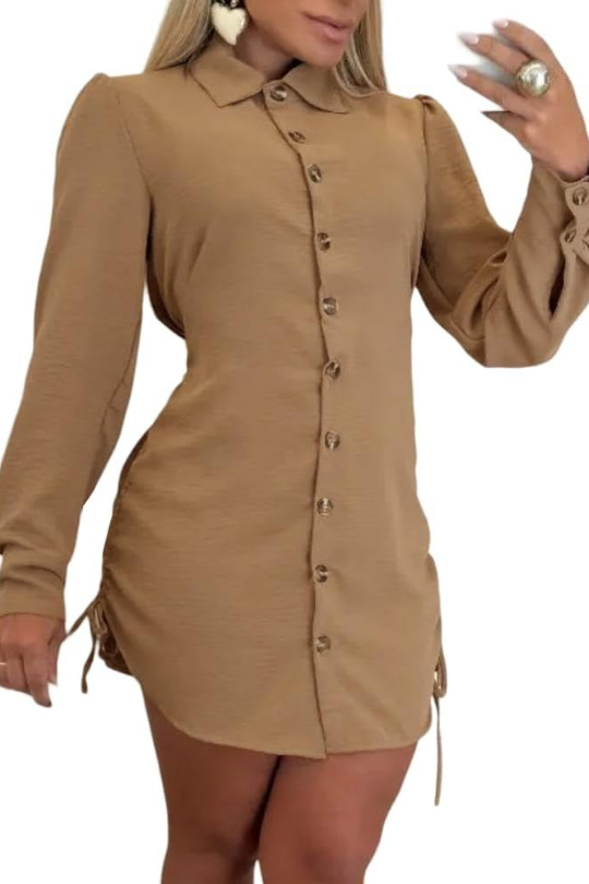 Women's Casual Collared Shirt Dress