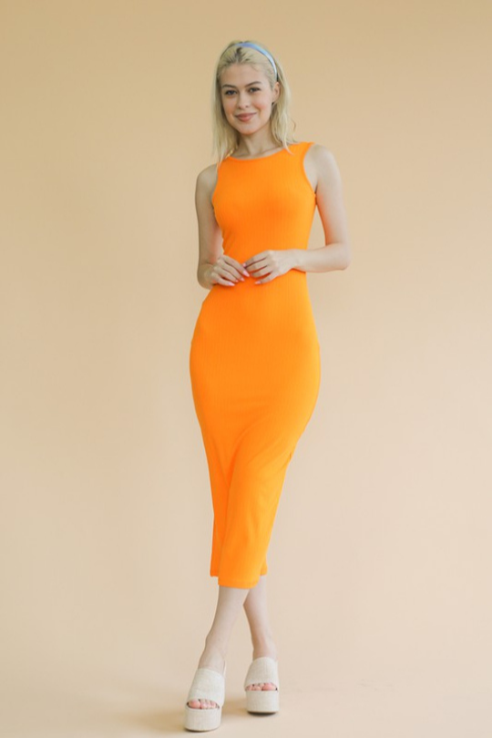 Women's Fitted Open Back Sleeveless Maxi Dress