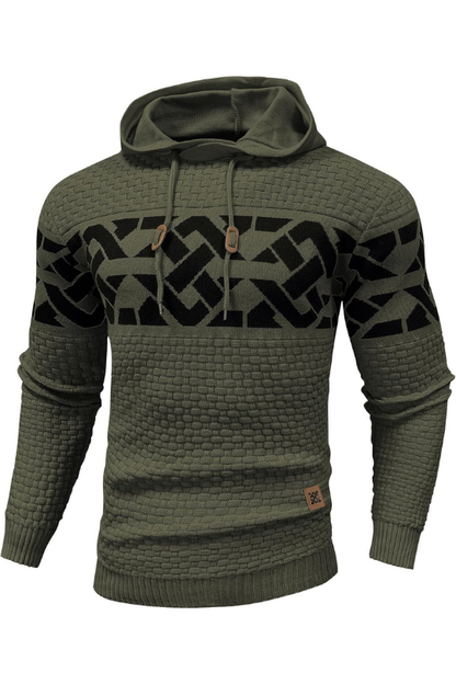 Men's Knitted Long Sleeve Pullover Hooded Sweater