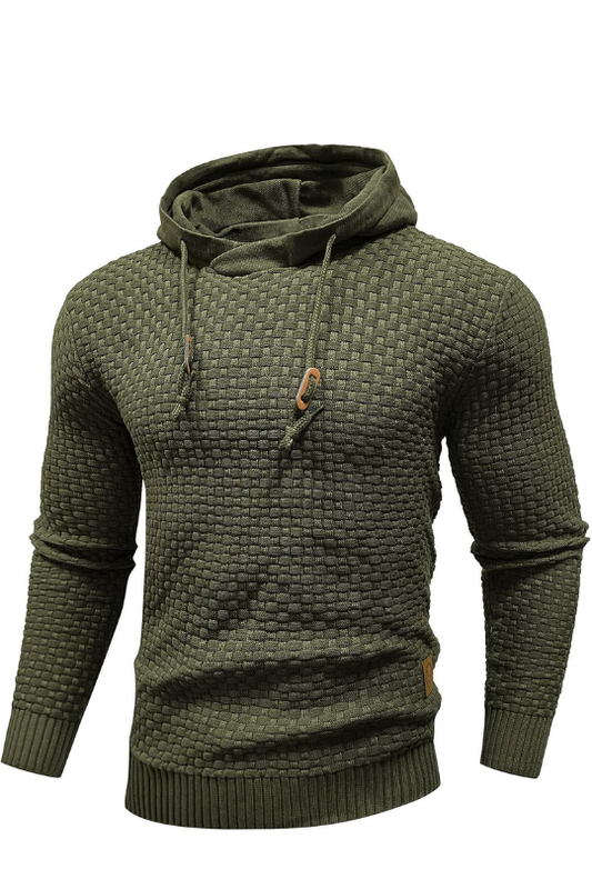 Men's Knitted Long Sleeve Pullover Hooded Sweater