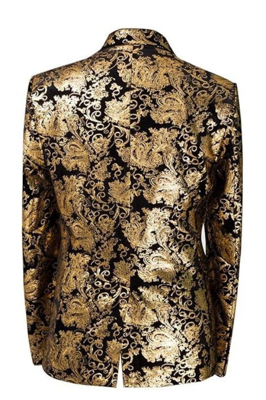 Men's Luxury Floral Pattern 2 Button Tuxedo Jacket