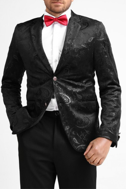 Men's Luxury Floral Pattern 2 Button Tuxedo Jacket