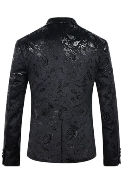 Men's Luxury Floral Pattern 2 Button Tuxedo Jacket