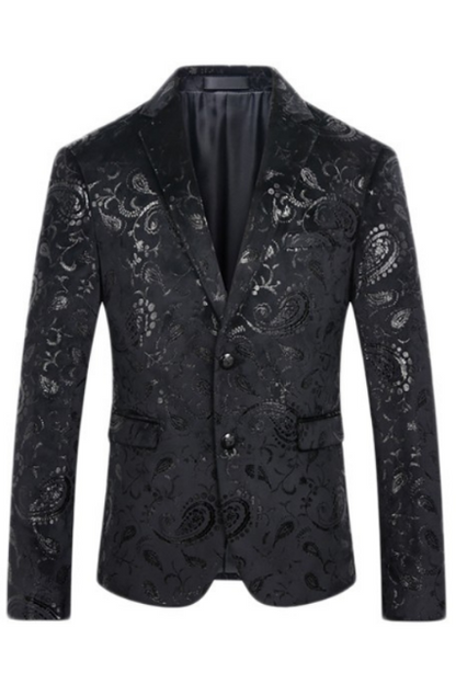 Men's Luxury Floral Pattern 2 Button Tuxedo Jacket