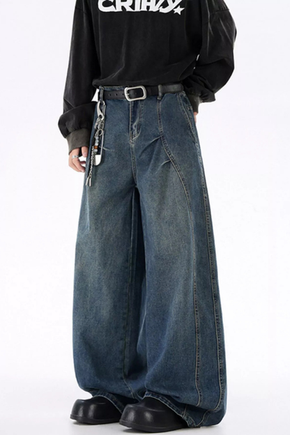 Men's Wide-Leg High-Waist Baggy Jeans