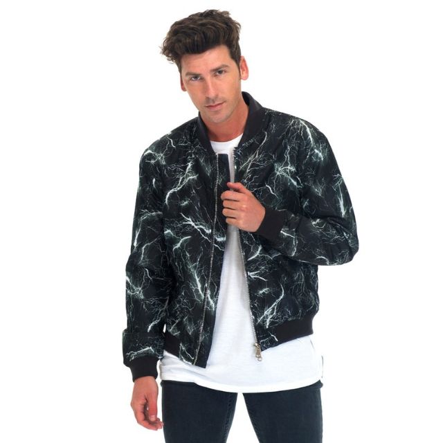 Thunder Lightning Windbreaker Bomber Jacket