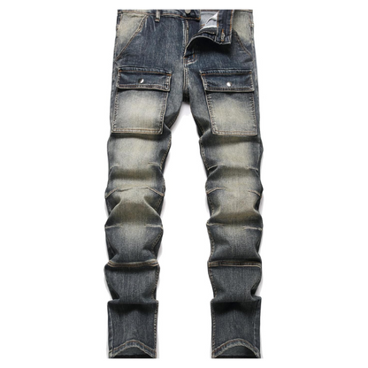 Men's Slim Fit Stretch Style Ripped Biker Jeans