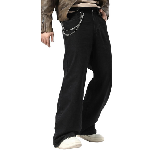 Plain Men's Hip Hop Baggy Jeans