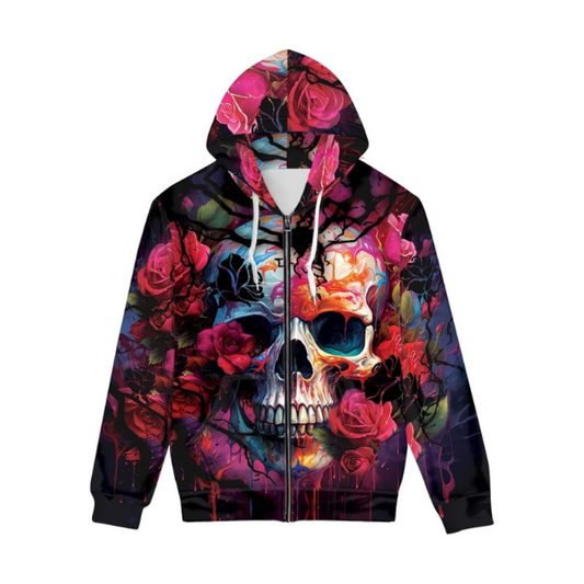 Men's 3D Galaxy Print Graphic Zip-Up Hoodie