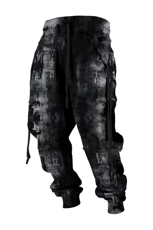 Men's Western Aztec Pants Vintage Baggy Drawstring Joggers